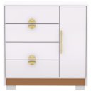 Ver imagem 3 de Cômoda Sapateira com Espelho para Quarto 1 Porta 4 Gavetas Paraty V01 Branco Camarim Flex - Lyam