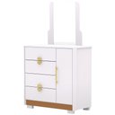 Ver imagem 1 de Cômoda Sapateira com Espelho para Quarto 1 Porta 4 Gavetas Paraty V01 Branco Camarim Flex - Lyam