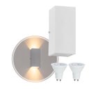 Ver imagem 1 de Arandela Duplo Facho Longo Branca + 2 Lâmpada Led Gu10 6w 3000K ST187