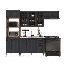 Ver imagem 2 de Armário de Cozinha Modulada Compacta Fidelitá Nara 100% MDF 4 Peças 270cm 12 Portas 2 Gavetas sem