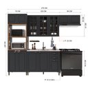 Ver imagem 4 de Armário de Cozinha Modulada Compacta Fidelitá Nara 100% MDF 4 Peças 270cm 12 Portas 2 Gavetas sem