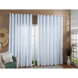 Cortina Gaze De Linho Forro Blackout 4,00x2,50 Sala E Quarto Branco - 2
