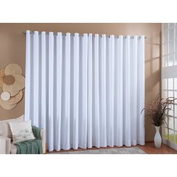 Cortina Gaze De Linho Forro Blackout 4,00x2,50 Sala E Quarto Branco - 4