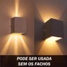 Arandela de efeito 4 fachos preta + lâmpada led 5w 3000K luminária externa e interna st544 - 5