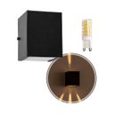 Ver imagem 1 de Arandela de efeito 4 fachos preta + lâmpada led 5w 3000K luminária externa e interna st544
