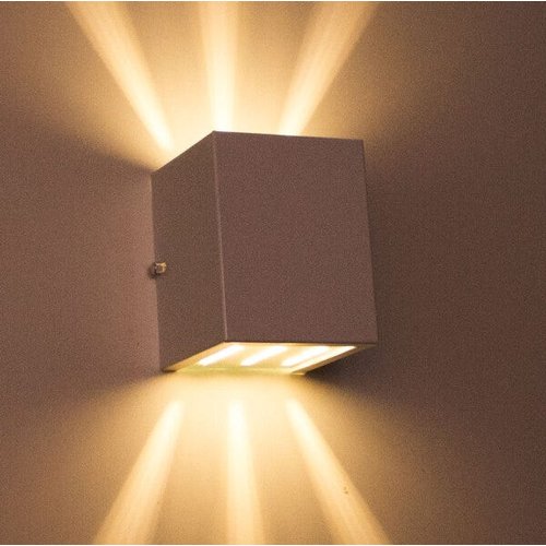 Luminária led de parede MEGA FORTE ILUMINAÇÃO MF106 cor marrom 4 unidades