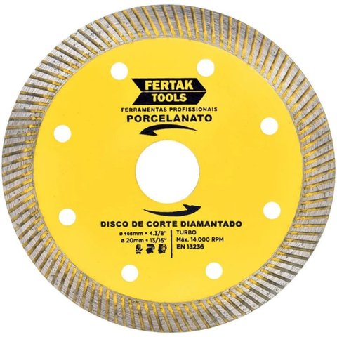 Disco de Corte para Porcelanato 110x20mm | Fertak