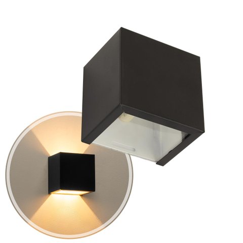kit 15 Arandela 2 Fachos Slim Preta Luminária Externa ou Interna St397