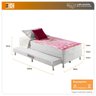 Cama Box Com Bicama Solteiro Branca + Colchão Espuma D20 Santa Clara 88x188x51cm - 3