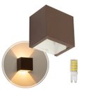 Ver imagem 1 de KIT 9 Arandela 2 Fachos Slim Marrom + LED G9 5w 3000K Luminária Externa ou Interna St397