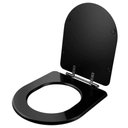 Ver imagem 2 de Assento Sanitário Poliester Carrara Preto (ebano) para Vaso Deca com Ferragem Preta