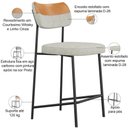 Ver imagem 4 de Kit 04 Banquetas Baixa Bar Cozinha Sala Jantar Preto Melina L02 Couríssimo Whisky Linho Cinza -