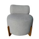 Ver imagem 2 de Kit 2 Poltronas Decorativa Mônaco Bouclé Cinza Claro