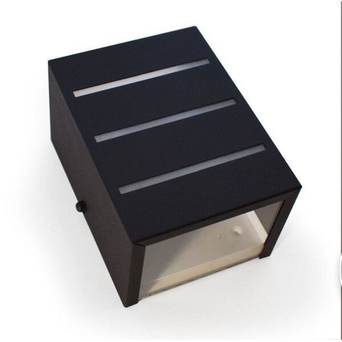 Arandela frisada 2 focos grande e27 + lâmpada led 12w 6000k - luminária preta luz branco frio