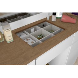 Penteadeira Camarim Clean - Branco/Amadeirado mo - 3 Penteadeira Camarim Clean - Branco/Amadeirado mo - 3