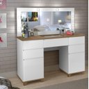 Ver imagem 2 de Penteadeira Camarim Clean - Branco/Amadeirado mo