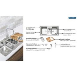 Cuba Sobrepor Inox 100x50 2c1/2 Fmono - 93831103 - Tramontina Teec - 2