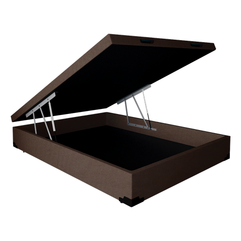 Cama Box Baú Casal Premier Acolchões Matelado Marrom 41x138x188