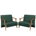 Ver imagem 1 de Poltrona Namoradeira Venus Braço Madeira Maciça Suede Unidecor Verde