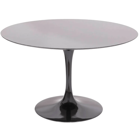 Mesa de Jantar Tulipa Saarinen Redonda 150 Cm + Vidro Laca Preta