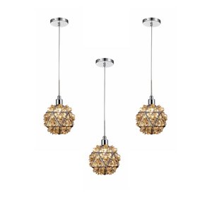 Kit 3 Luminárias Pendente 10cm Ambar Bivolt G9 Bivolt Lumier