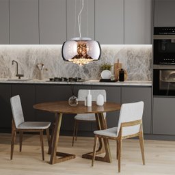 Lustre Pendente Bacia 28cm Cristal Cromado Bivolt - 3