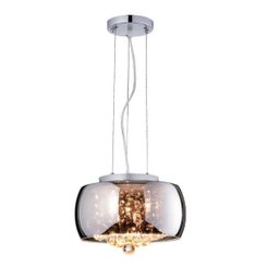Lustre Pendente Bacia 28cm Cristal Cromado Bivolt - 1