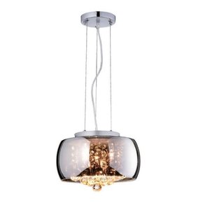 Lustre Pendente Bacia 28cm Cristal Cromado Bivolt