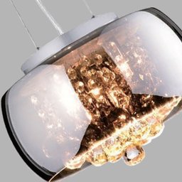 Lustre Pendente Bacia 28cm Cristal Cromado Bivolt - 10