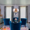 Ver imagem 6 de Lustre Pendente Bacia 28cm Cristal Cromado Bivolt