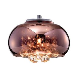 Lustre Pendente Soho Cristal e Vidro Cobre 22cm com Lâmpada - 2