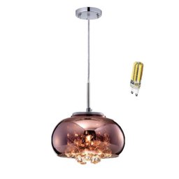 Lustre Pendente Soho Cristal e Vidro Cobre 22cm com Lâmpada - 1