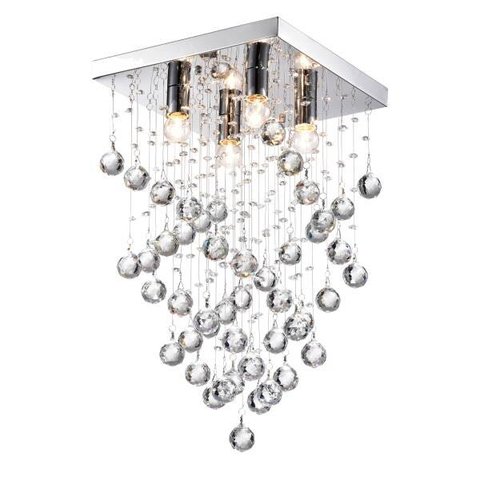 Lustre Luminararia Plafon Cristal Legitimo Transparente 35cm