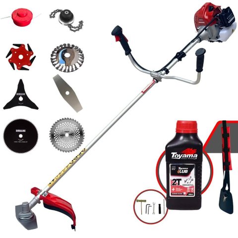Roçadeira Multifunções Completa Kawashima Bcj620-l 62cc 10.000rpm 8 em 1 + Óleo Toyama 2t