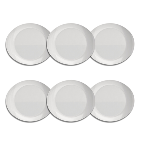 Jogo de Prato Raso 30x26cm Branco - Arcoroc Steak (6 Peças)