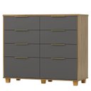 Ver imagem 1 de Cômoda Grande para Quarto 8 Gavetas Density Nature/alasca