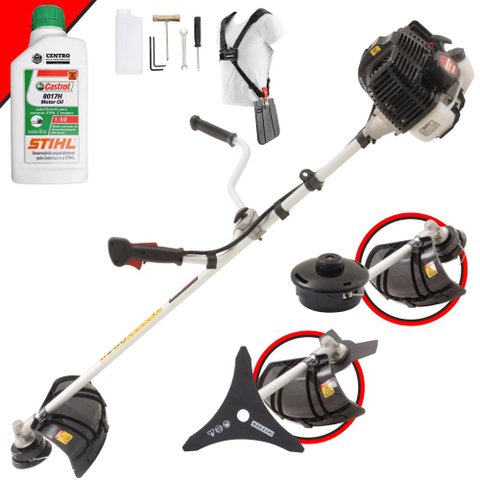 Roçadeira Profissional com Óleo Stihl Kw52-le Kawashima 2t 52cc 2,5hp Lâmina 3p + Carretel