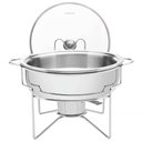 Ver imagem 2 de Rechaud Tramontina Redondo 4,3l Inox Tampa Vidro Fogareiro Banho Maria