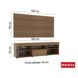 Rack com Painel para TV até 55 Polegadas 1 Porta Miami Espresso Móveis - 4