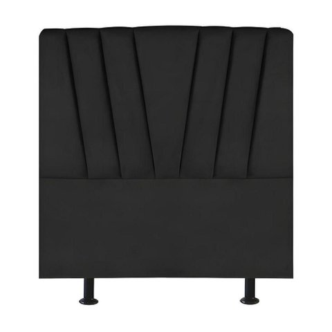 Cabeceira Estofada Cama Box Solteiro 100 Cm Ariel Suede Preto