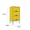 Ver imagem 3 de Mesa de Cabeceira 3 Gavetas Retrô Twister Tcil Móveis