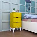 Ver imagem 1 de Mesa de Cabeceira 3 Gavetas Retrô Twister Tcil Móveis