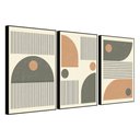 Ver imagem 2 de Quadro Decorativo Minimalista Formas Circulares e Traços Moldura Filete:Moldura Preta/60X90