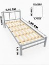 Ver imagem 2 de Cama Tubolar Solteiro em Aço Reforçada Alojamento, Pousadas.:Cinza