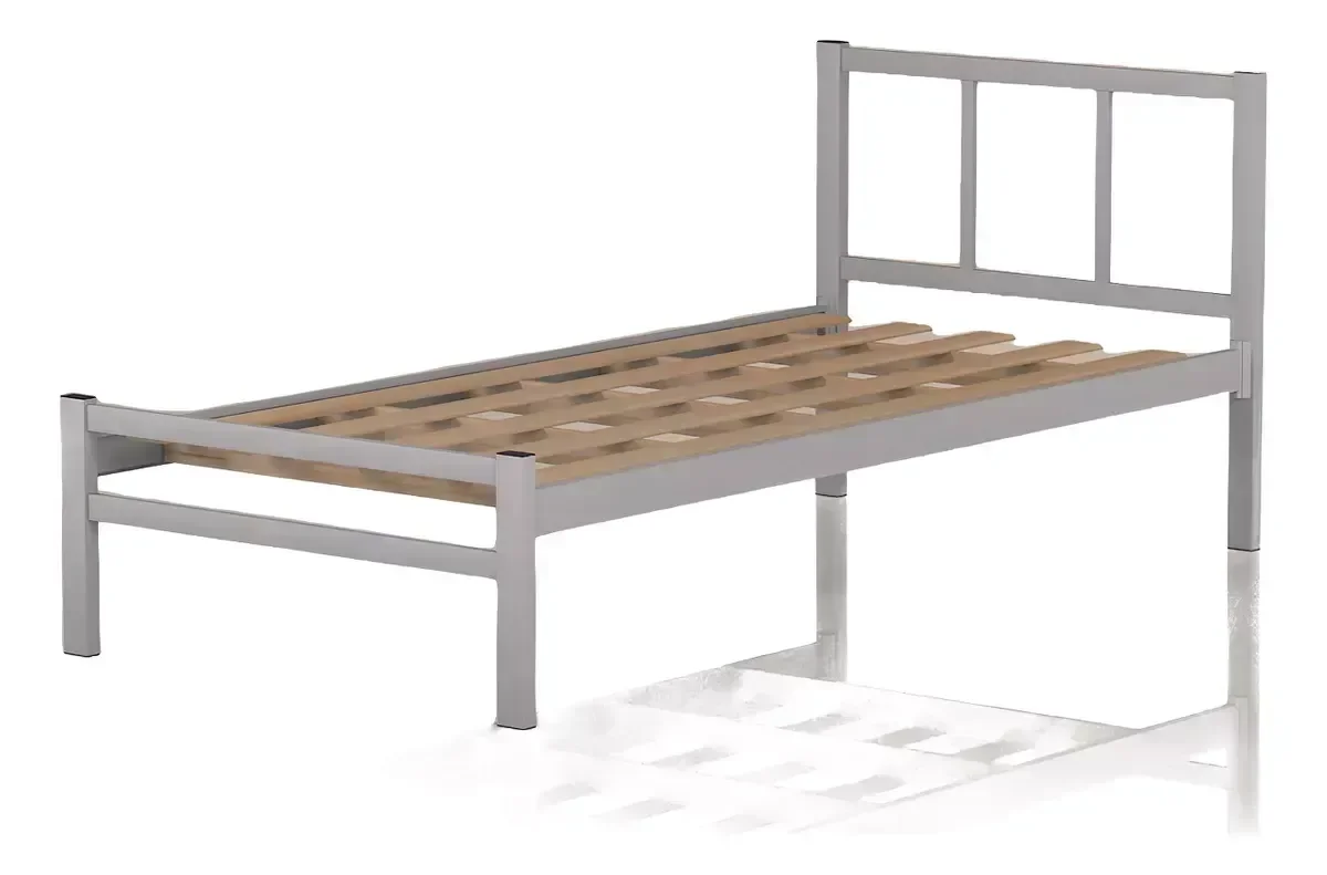 Ver imagem 1 de Cama Tubolar Solteiro em Aço Reforçada Alojamento, Pousadas.:cinza