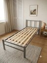 Ver imagem 1 de Cama Tubolar Solteiro em Aço Reforçada Alojamento, Pousadas.:Cinza