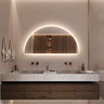 Espelho com Led Decorativo Moderno Meia Lua 100 X 50 Cm - 3