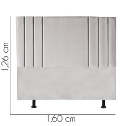 Cabeceira Cama Box Queem Estofada Grécia 160 Cm Linho:cinza Claro - 3