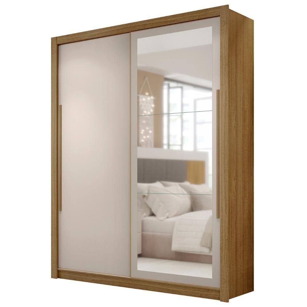 Guarda Roupa Solteiro Flex com Espelho Dubai Nature-fendi - Vila