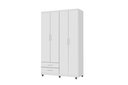 Ver imagem 1 de Guarda Roupa 4 Portas 2 Gavetas Cabideiro Prateleira Titan Branco